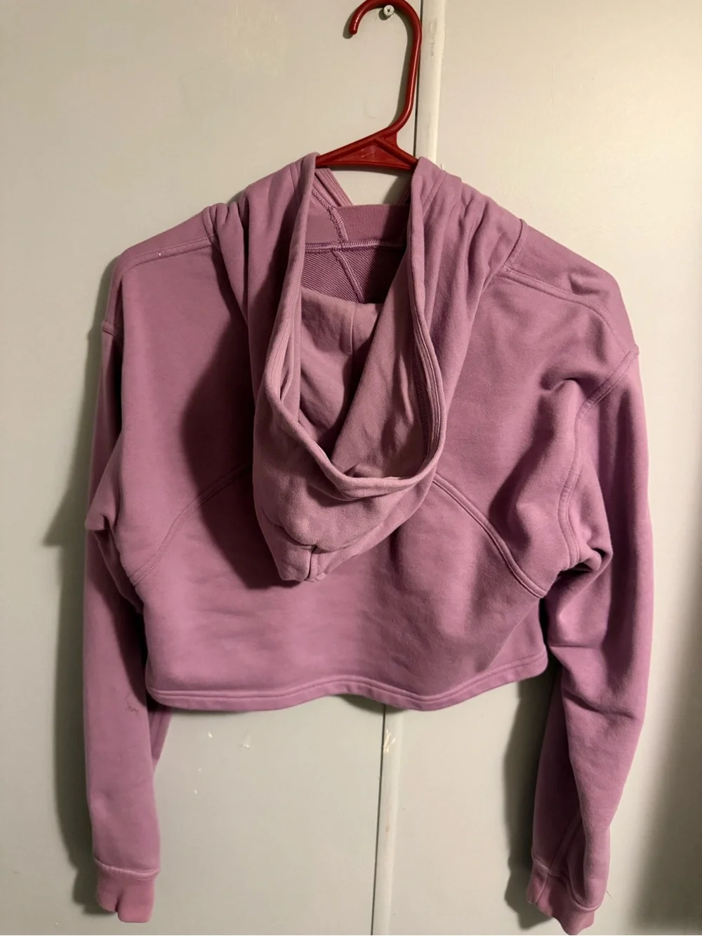 Lululemon All Yours Cropped Hoodie Mauve Purple Pullover V Stitch